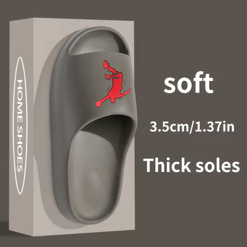 Herren-Hausschuhe für Innen- und Außenbereich, Leichte Rutschfeste Herren-Slides mit Minimalistischem Aufdruck, Lässiger Sportstil – Detail 8