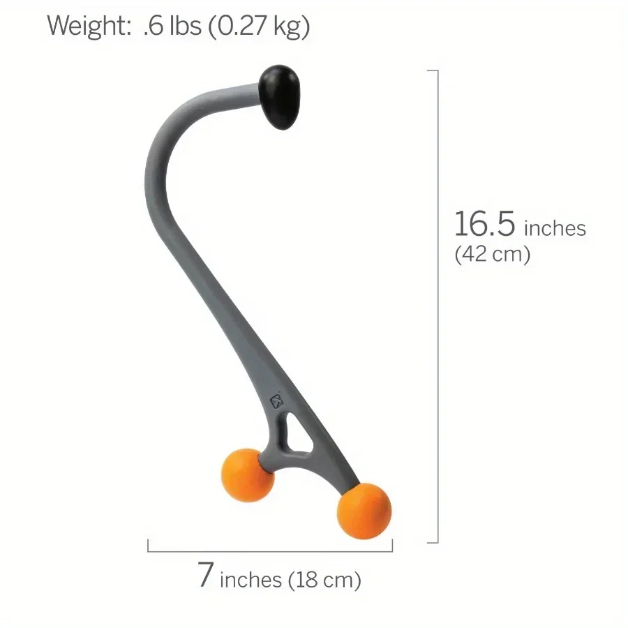 عصا تدليك رمادية - أسطوانة عضلية محمولة، لتخفيف آلام الظهر، أداة تحرير الليفي العضلي للرياضيين