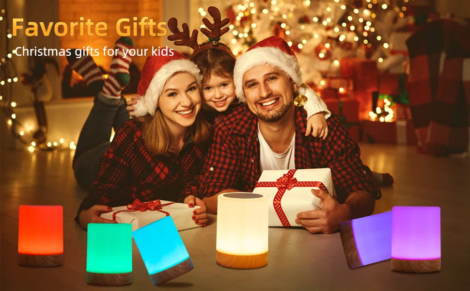 GGbingo 16 Colors Night Light Touch Bedside Table Lamp RGB USB Rechargeable Desk Lamp Bedroom Decoration Gift Dining Table Light