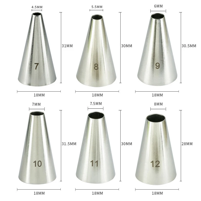 Small Round Tips Cream Cupcake Pastry Nozzles Fondant Cake Decorating Icing Piping Tips Baking Tools