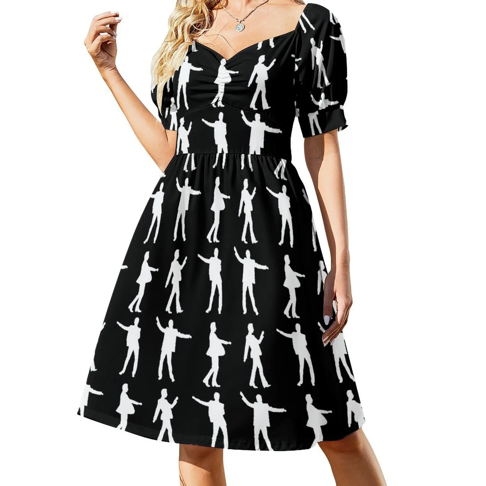 

DANCING DAVE white print Short Sleeved Dress Beachwear Long dress dress korean style women