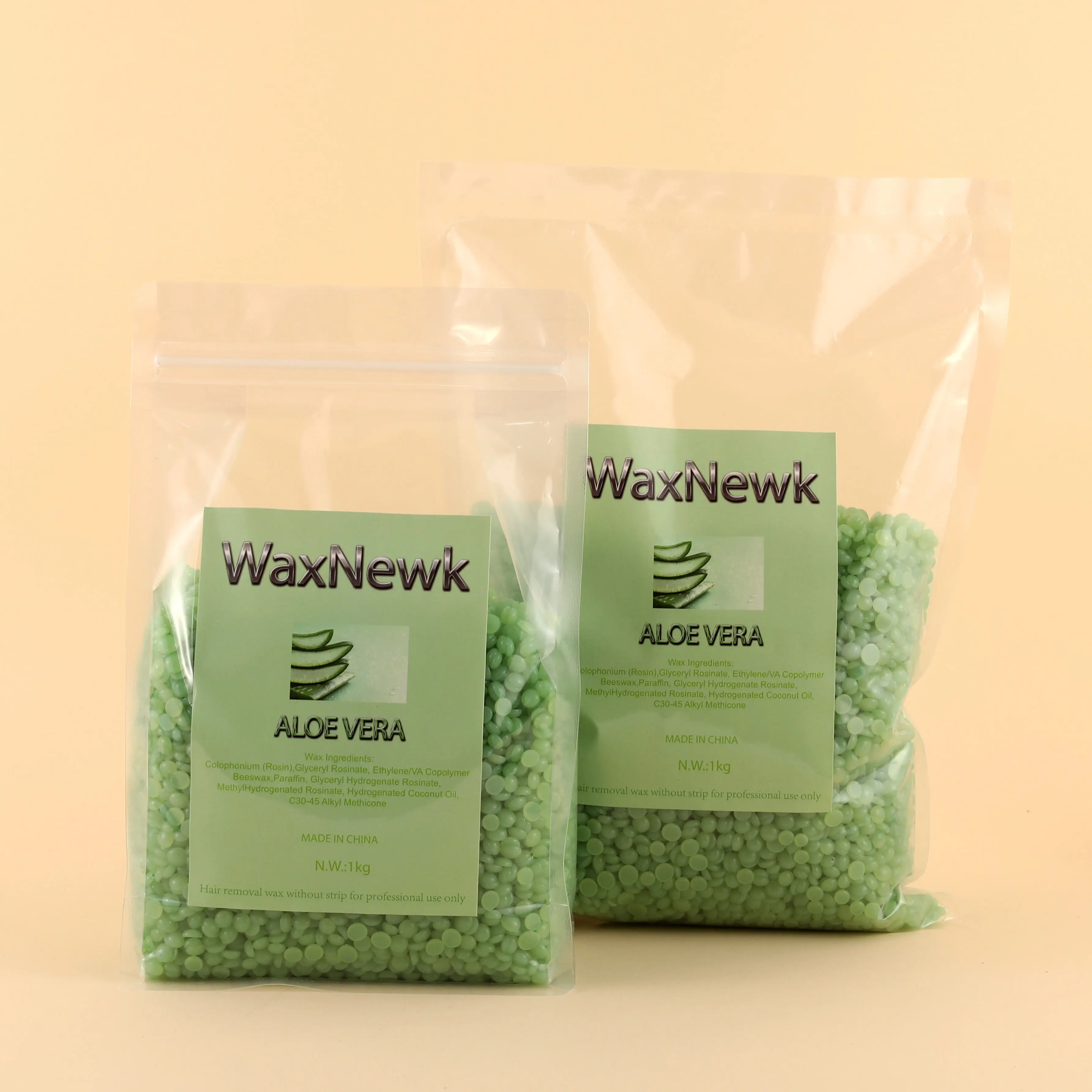 WaxNewK Aloe vera wax hair removal 2.2LB waxing beads dry fast painless 1kg bag Hard Wax Beans