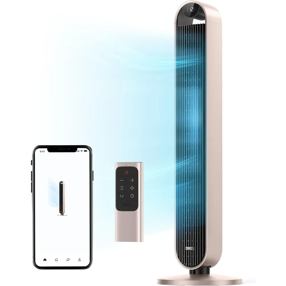 Smart Tower Fan Voice Control, 120° Oscillating Fan Works with Alexa/Google/App/Remote, 42 Inch, 25dB Quiet DC Bladeless