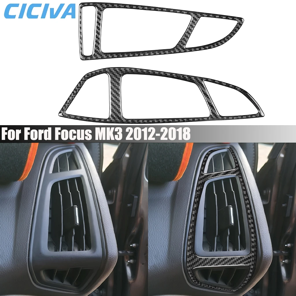 

Carbon Fiber Car Accessories Dashboard Sides Air Outlet Vent Modified Cover Sticker Interior Trim For Ford Focus MK3 2012-2018