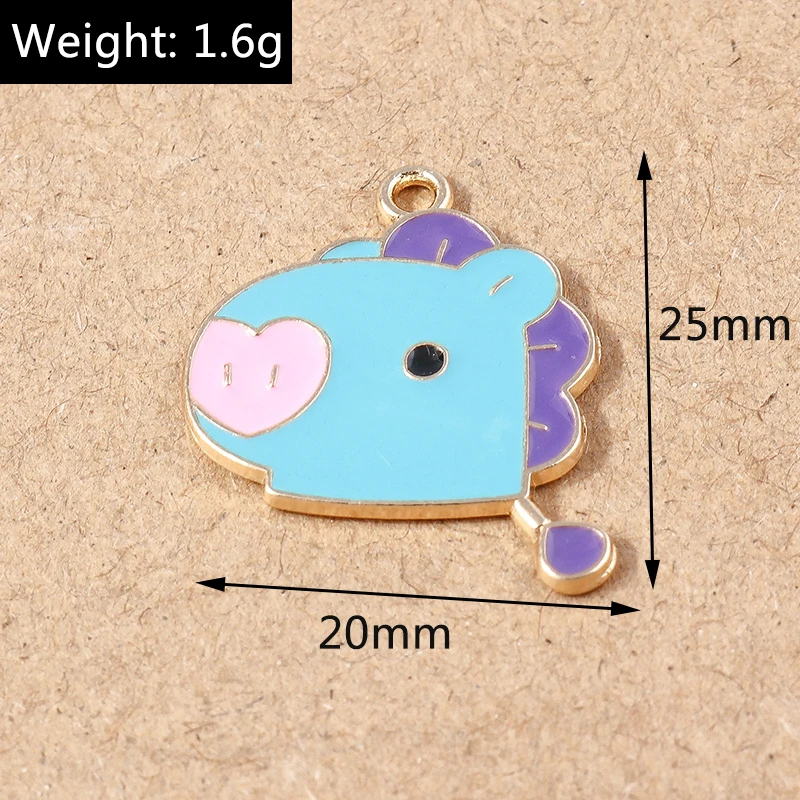 10pcs 20x25mm Cartoon Enamel Animal Hippo Charms Pendants for Jewelry Making DIY Earrings Necklaces Handmade Crafts Accessories