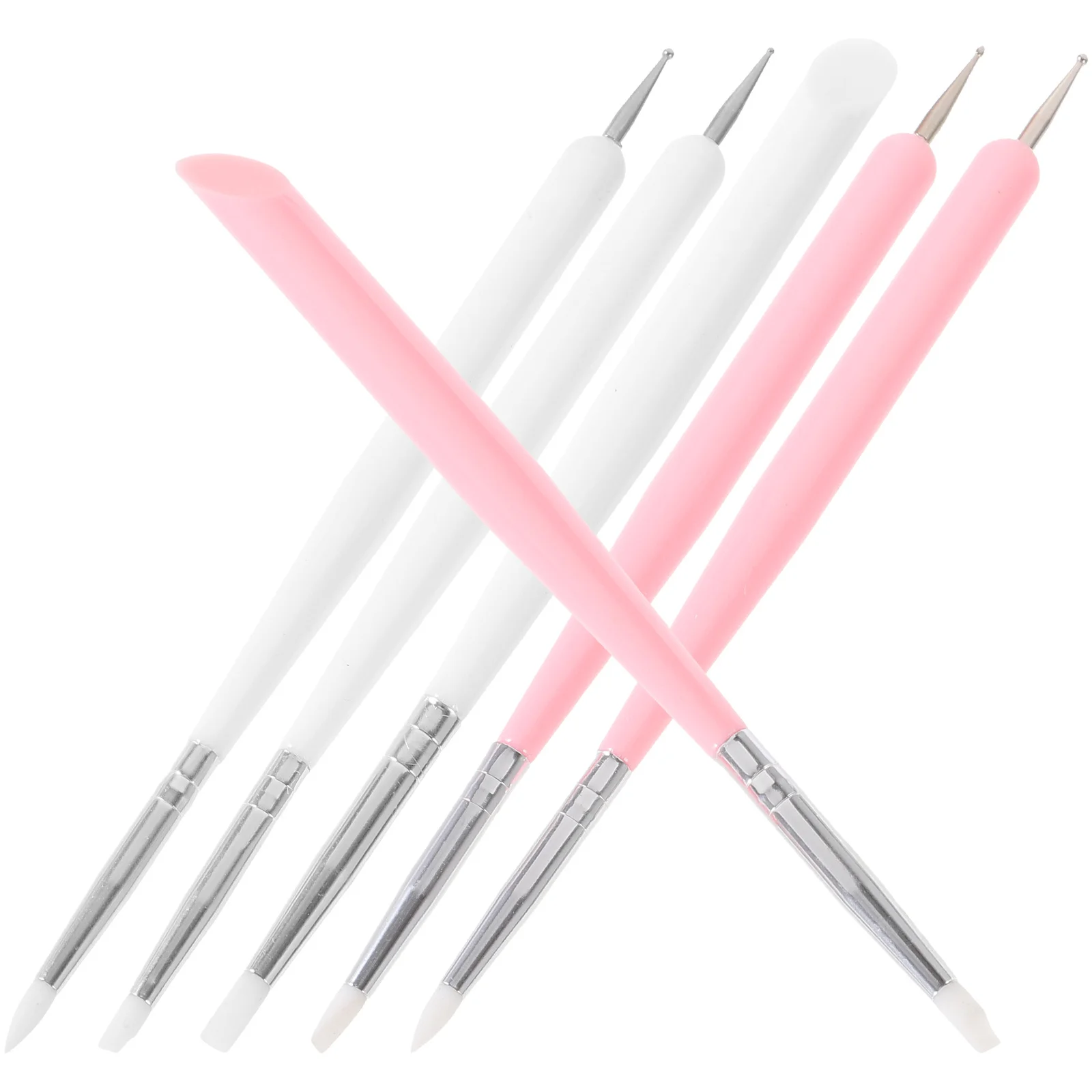 6 stuks nagelvoeringborstel voor acrylgelnagels dubbelzijdige kunst tekenpenkit lichtgewicht manicure gereedschap nagelkunstborstel