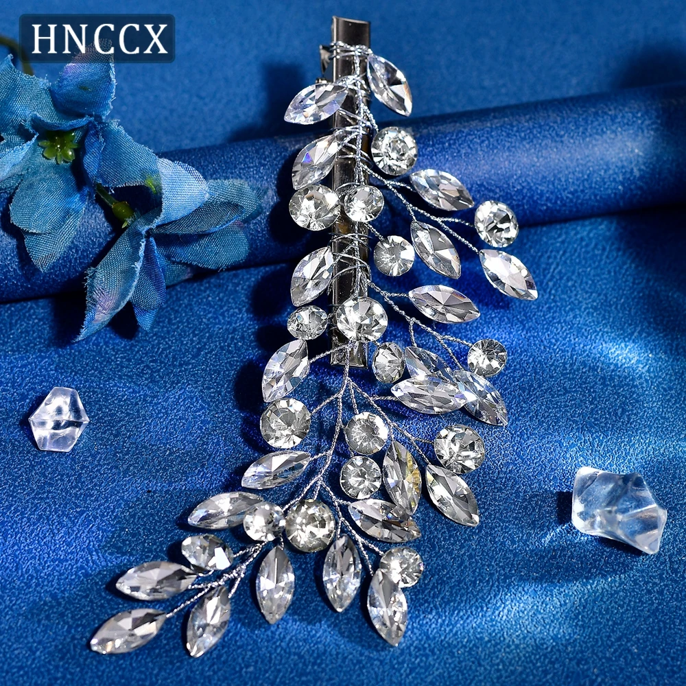 HNCCX Handmade Rhinestone Hair Clip Set Wedding Headband Shiny Bridal Headpiece Hair Accessories Prom Birthday Party Tiara CP816