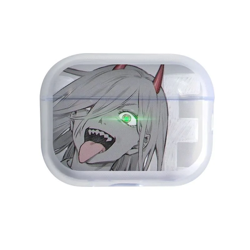 Cartoon Anime Cool M-Makima Chain Transparent Earphone Case For Airpods Pro3 2025 Soft Clear Cover For Airpods 4 Shockproof Case