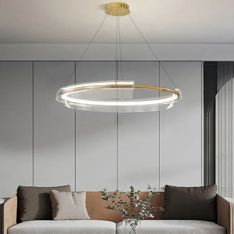 

Postmodern luxury living room pendant light LED ring light Nordic minimalist internet celebrity atmospheric restaurant designer