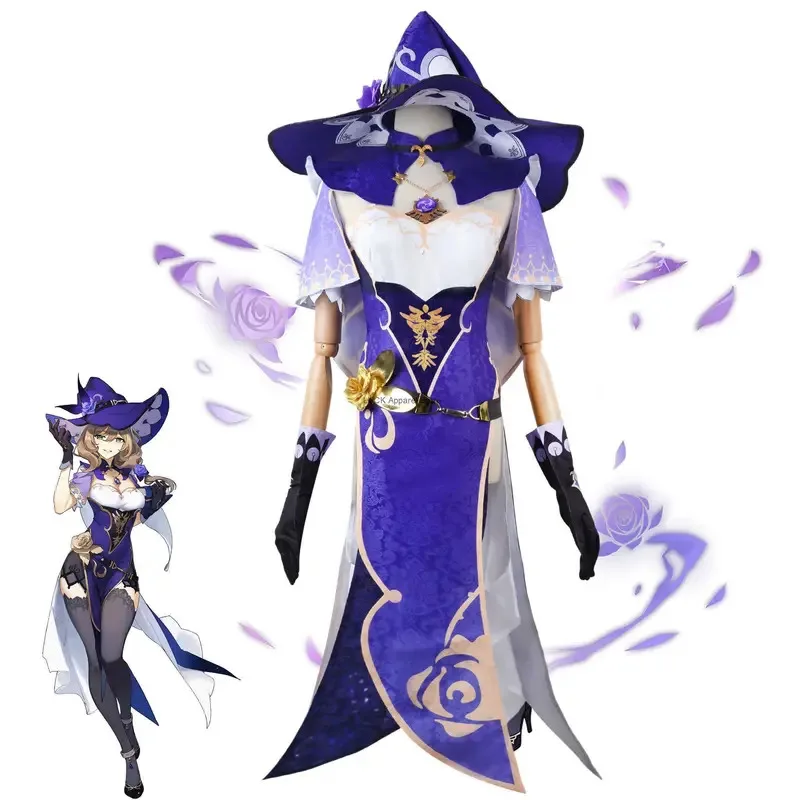 

Anime Genshin Impact Cosplay Costume Rose Witch Lisa Cosplay Costume Game Women's Costume Girl Dress Anime Costume Cosplay