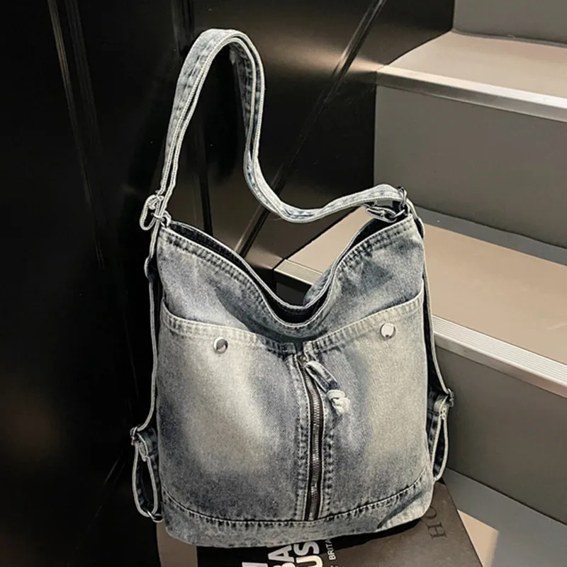 

Fashion Handbag Women Lage Capacity Tote bag Simple Solid Female Shopper Shoulder Bag Casual Denim Canvas Messenger Bags 2025