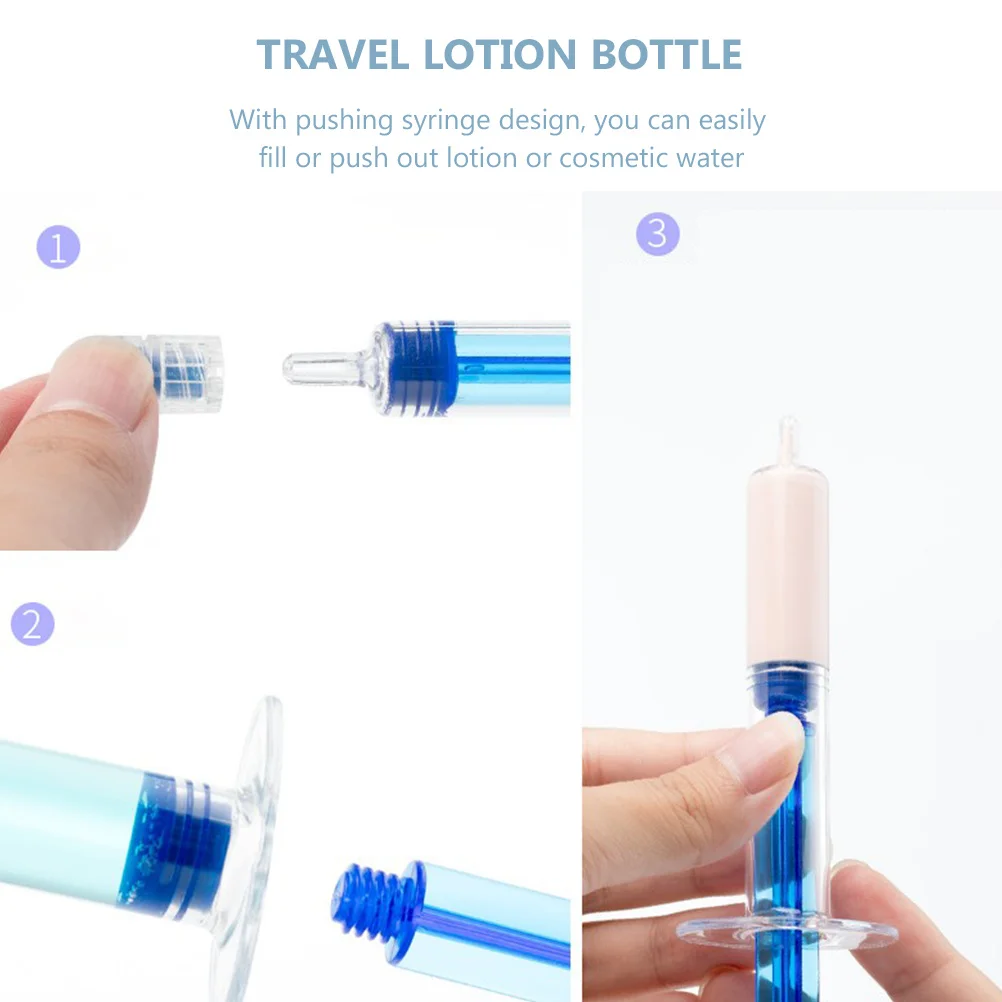 

1Set Travel Lotion Syringe Bottle Vacuum Sealed Small Liquid Storage Durable Lightweight Essential Oil Tube