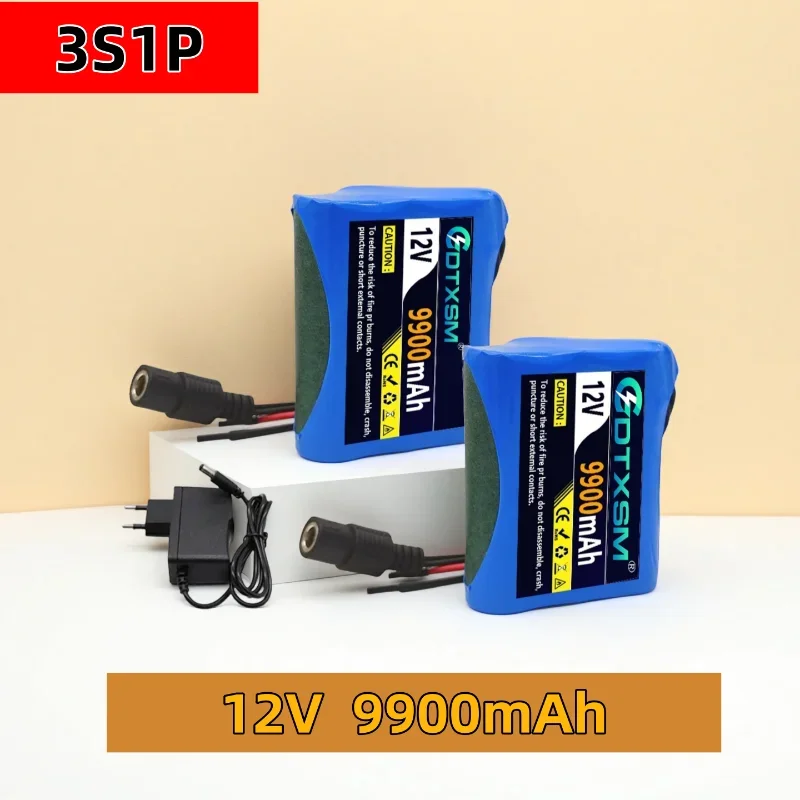 

2025NEW 3S1P Protection Plate 12V 9.9Ah Battery Pack 12V 9900mAh Lithium ion DC 12.6V Super Rechargeable Battery