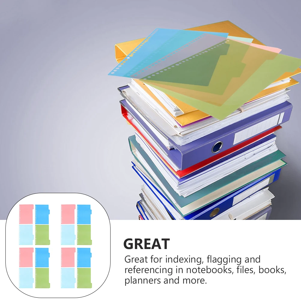 48 Pezzi Divisori Indice Colorati A4 30 Fori Schede Raccoglitore In Plastica Professionale Accessori per Notebook Risparmiare Tempo