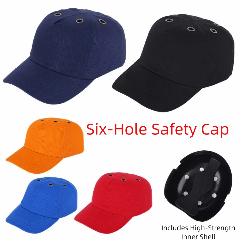 ABS Inner Shell Safety Hard Hat Adjustable Strap Top 6 Holes Bump Cap for Safety Hard Cap Shell Head Protective Safety Helmet