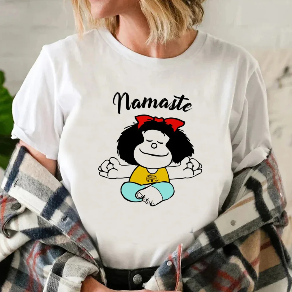 

Mafalda t shirt women comic top female anime 2000s streetwear clothes