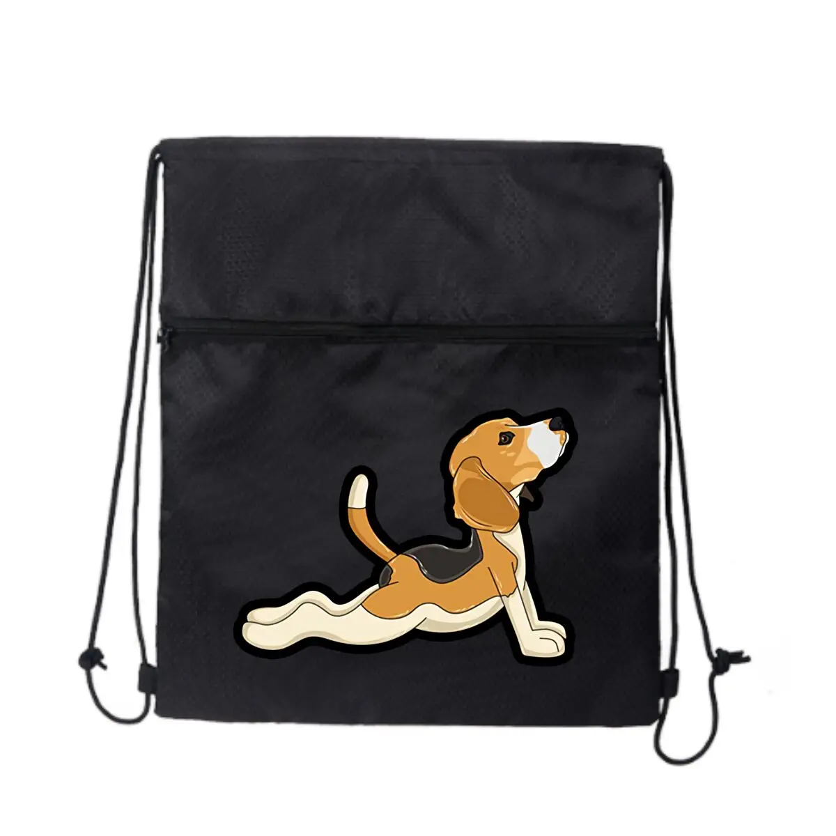 

Черная велосипедная сумка на молнии на шнурке для растягивания бигля: компактная для велосипедных предметов первой необходимости