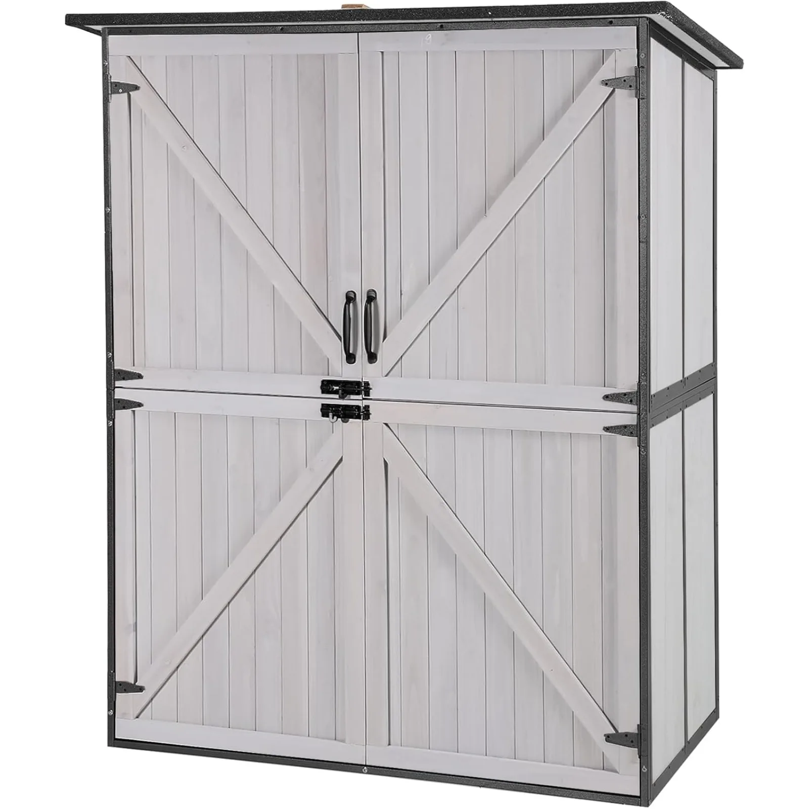 Abri de rangement extérieur américain amélioré avec cadre en métal pour la baignade, outil de jardin, armoire de maison, étagères réglables