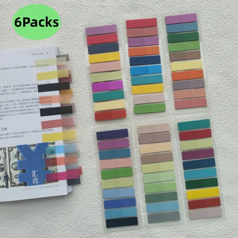 1200 Vellen Morandi Transparante Fluorescerende Index Tabs Vlag Kawaii Notitie Marker Planner Memo Pad Sticker Kantoorbenodigdheden
