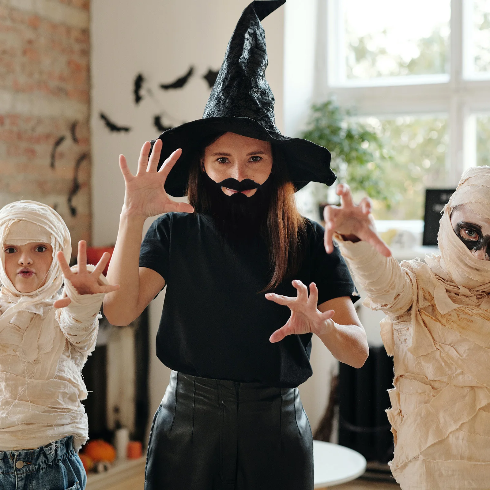 

8Pcs Fake Mustache Beard Halloween Christmas Carnival Cosplay Costume Prop Soft Durable Fake Beard Mustache for Kids
