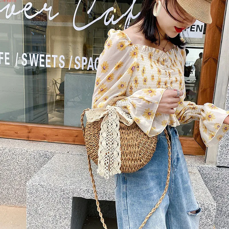 

Cotton Rope Luxury Designer Retro Crossbody Beach Mesh Bag Handbags Shoulder Shopper Braid Hobos Women Purse