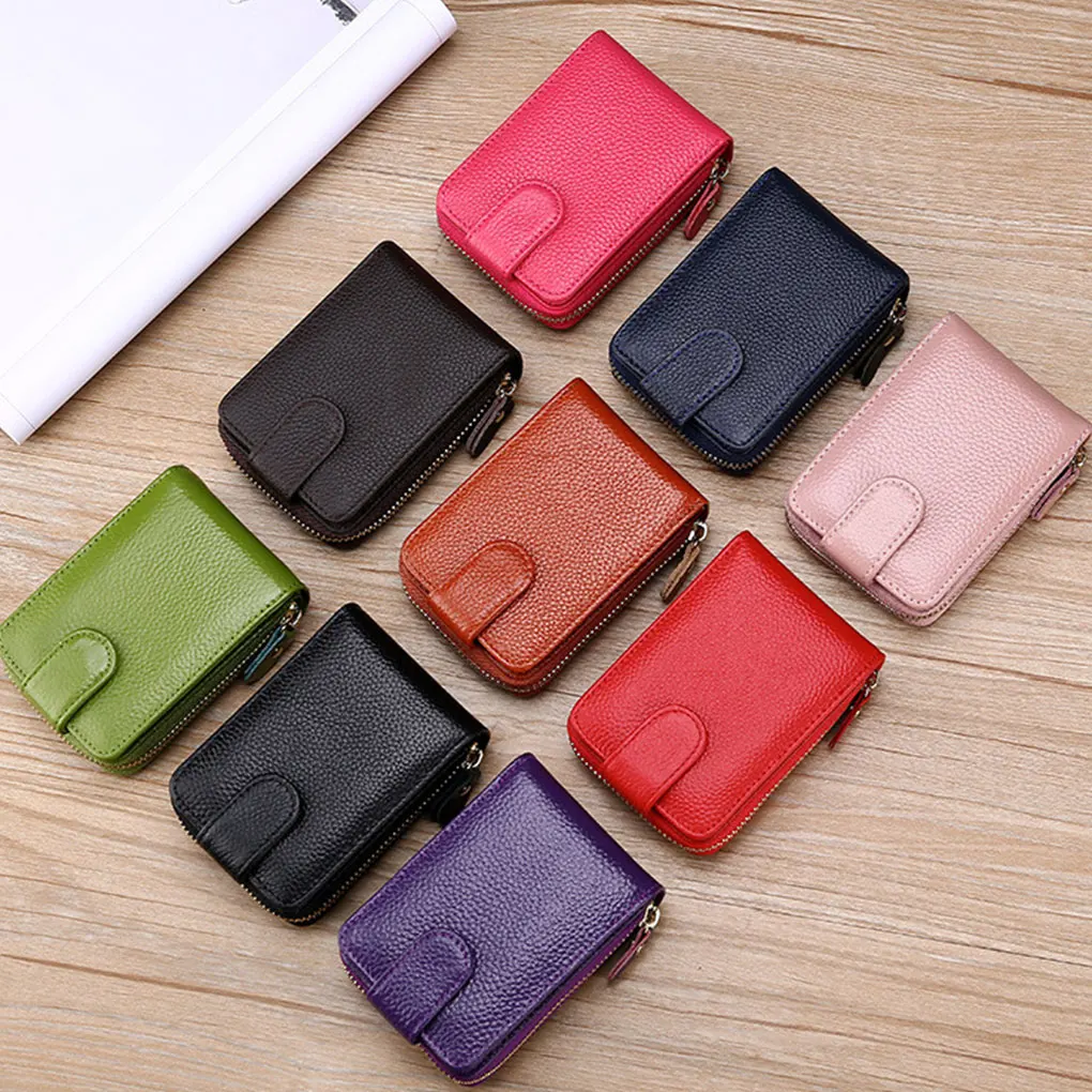 Card Holder Mini Wallets Zipper Pouch Exquisite Large Capacity Convenience Male Accessories Long-lasting Cash Container  Red