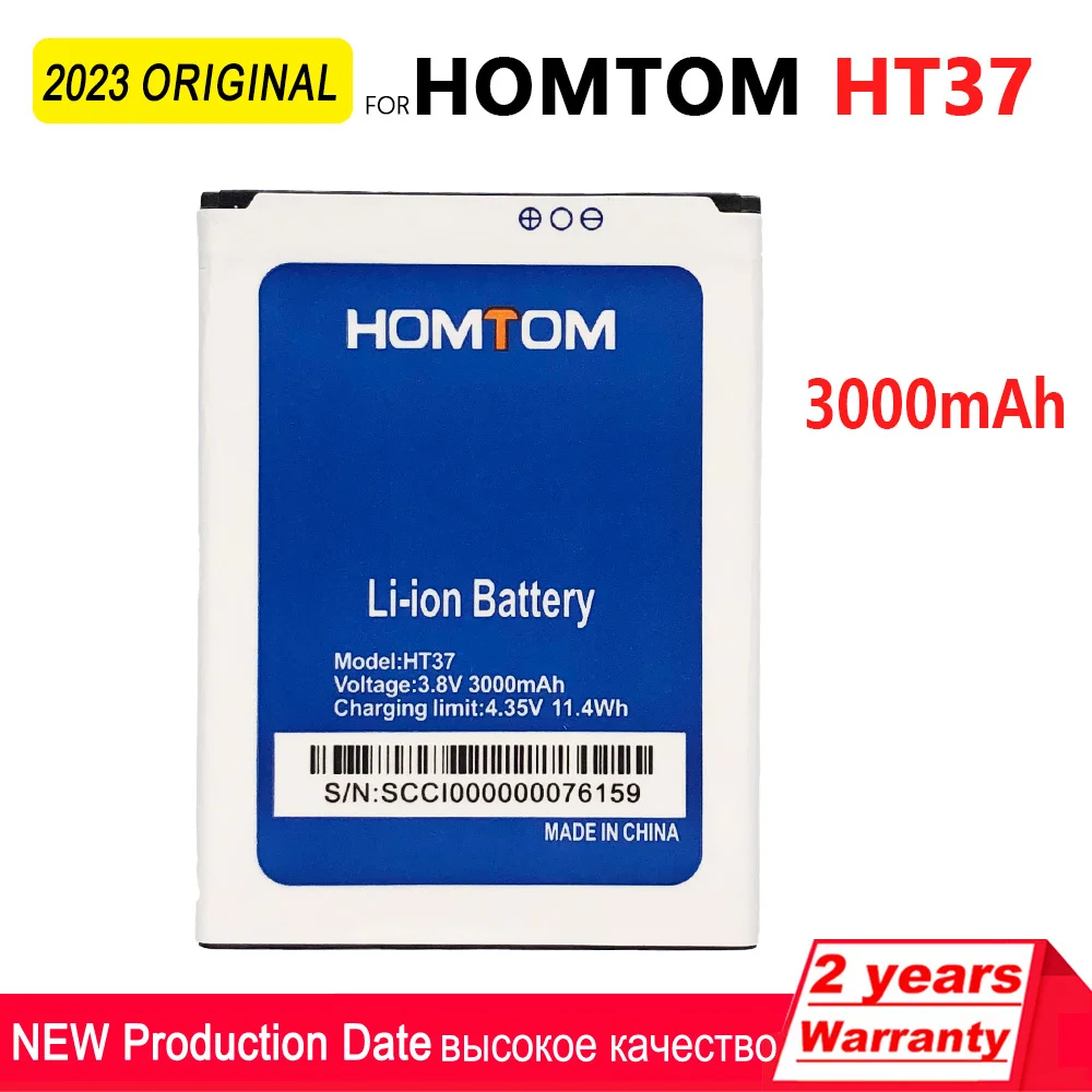 

100% Original 3000mAh HT37 Rechargeable Phone Battery For HOMTOM HT37 / HT37 PRO High quality Batteries With Tracking Number