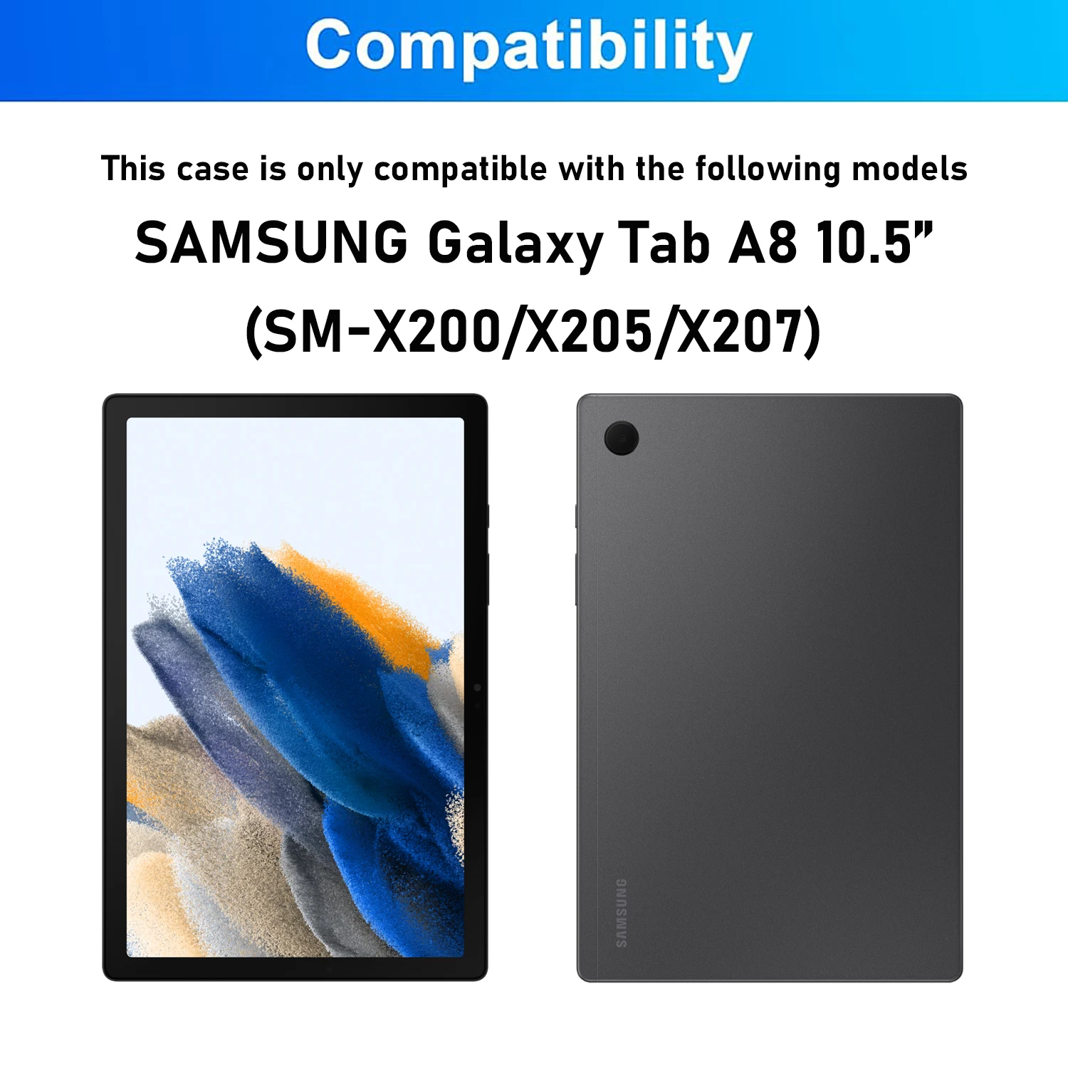 حافظة لهاتف سامسونج جالاكسي تاب A8 10.5 بوصة، حافظة لوحة المفاتيح لهاتف سامسونج جالاكسي تاب A8 10.5 بوصة SM-X200 SM-X205 SM-X207 #2