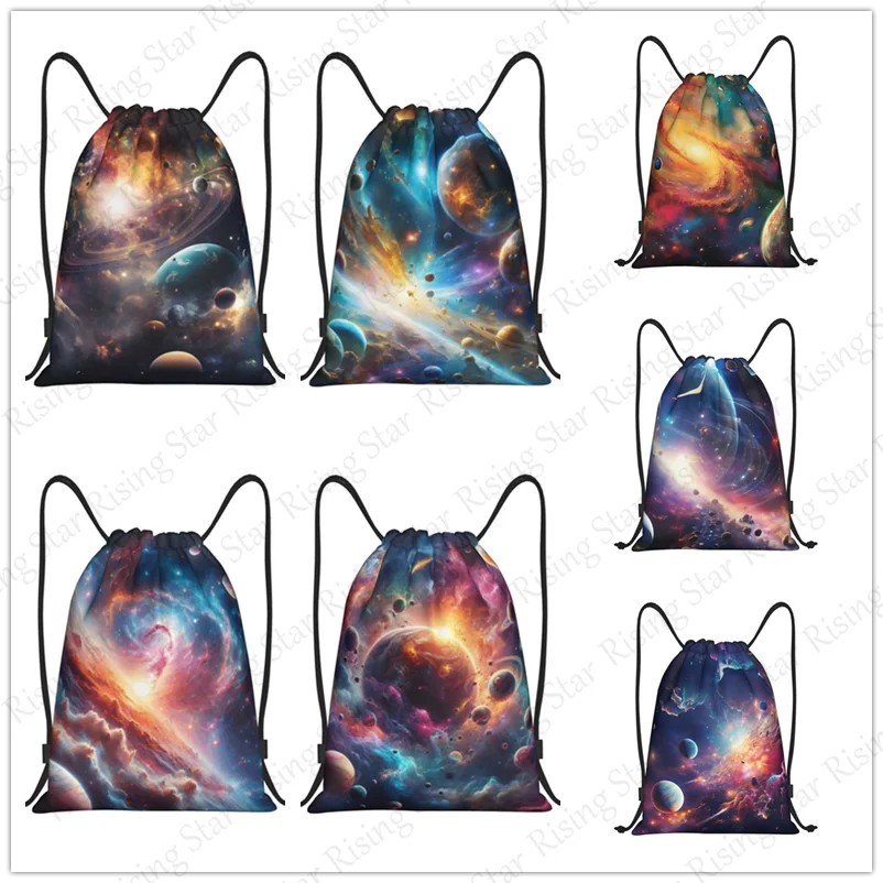 حقيبة ظهر Mysterious Universe Planet Galaxy حقيبة أحذية برباط لصالة الألعاب الرياضية حقيبة رياضية متعددة الوظائف حقيبة ظهر للسفر على الشاطئ هدية للجنسين #1