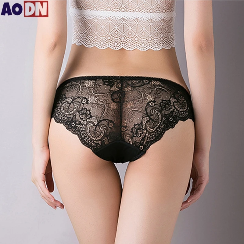 

Sexy Lace Women's Panties Low waist Ladies Underwear Transparent Mesh Underpants Seamless Briefs Wrap Buttocks Female Knickers