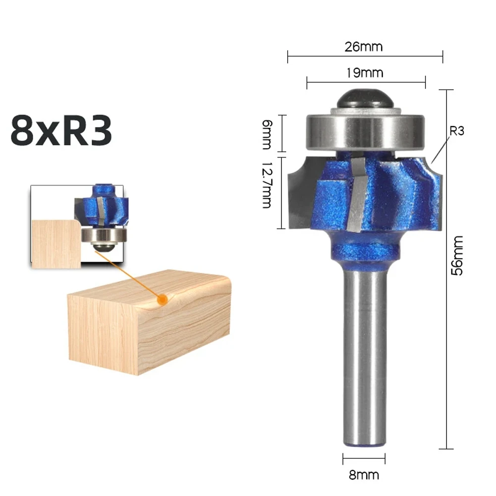 Router Bit R1 R2 R3 Trim Edging Woodworking Bit For Wood 6/6.35/8mm Shank Router Bit Power Tools Accessories