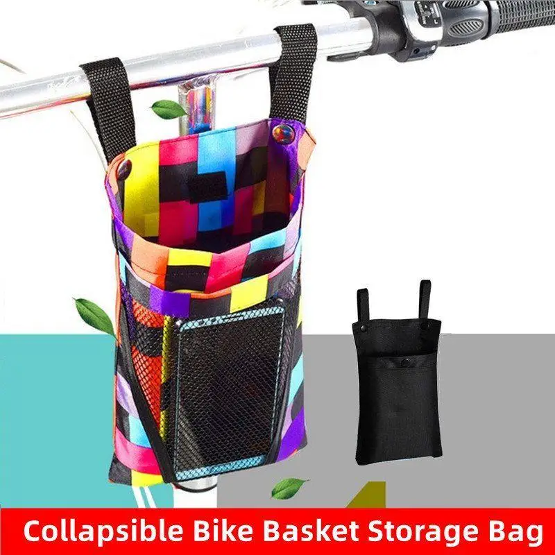 Bike Storage Bag, Detachable Front Handlebar Basket, Large Capacity Pouch, Accessory Bag for Bicycle & Motorcycle, Holds Phone
