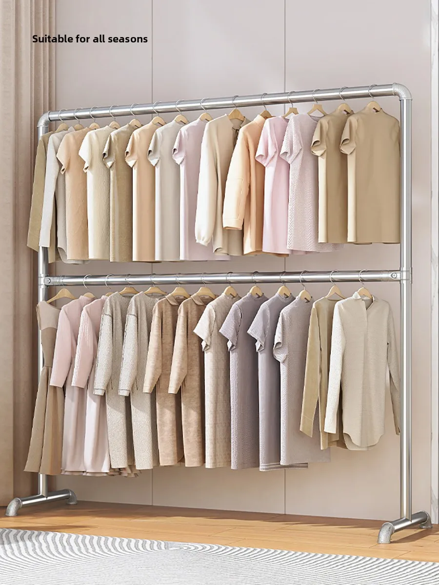 

Double Layer Outdoor Indoor Floor Standing Clothesline Ra Simple Design Galvanized Steel Pipe Balcony Bedroom Clothes Drn...