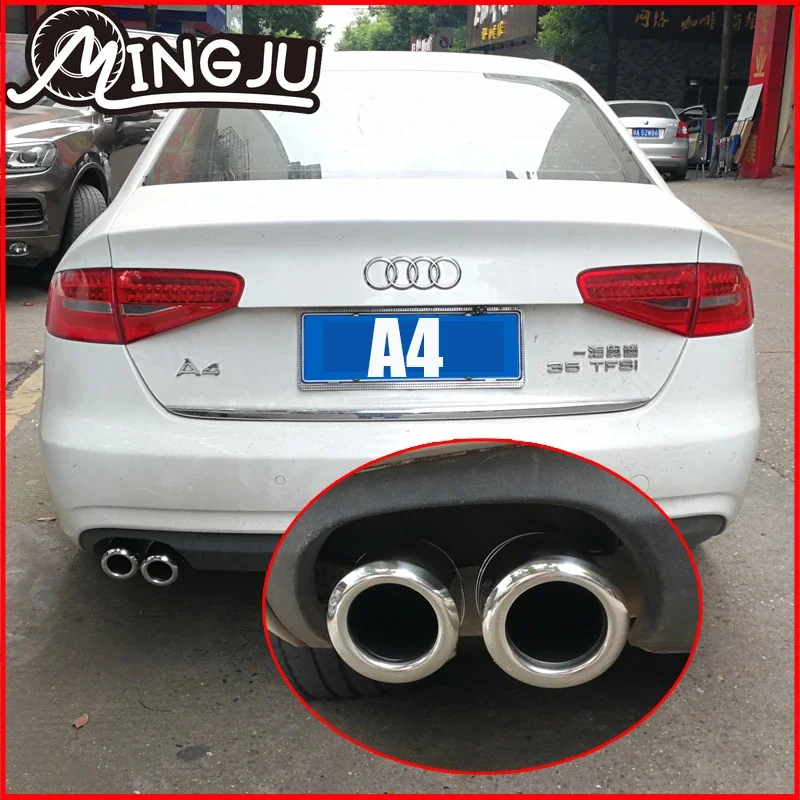 For Audi A4 B8 A1 A3 8V A5 A6 C6 Q3 Q5 Exhaust pipe tail throat accessory muffler 2009 2010 2011 2012 2013 2014 2015 accessori