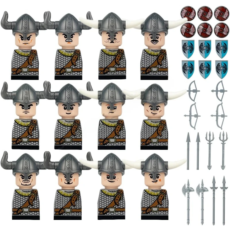Mittelalterliche Europa-Militärfiguren Bausteine Römische Krieger Soldaten Burg Ritter Königliche Garde König Skelett Legion Bausteine