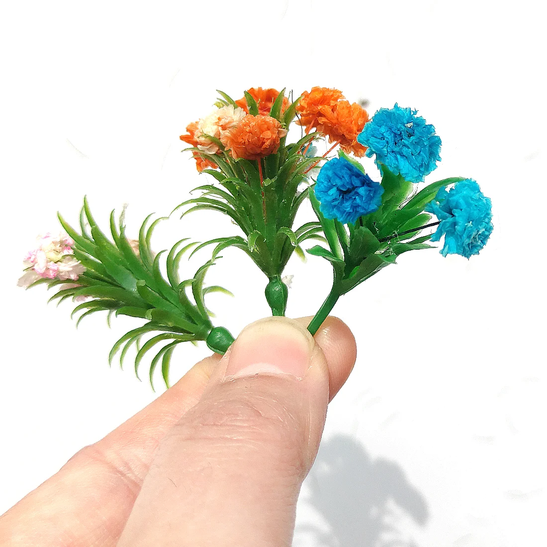 5-6cm Miniature model green plant dried flower plastic peony garden sand table handmade DIY flowers and green leaves model