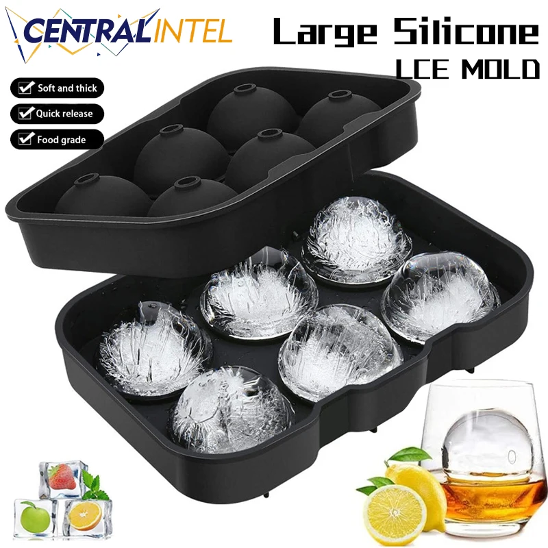 

Silicone Ice Cube Tray Round Ice Cube Molds Big Ice Cube Molds for Whiskey Cocktails Bourbon Food Grade Easy Release BPA Free