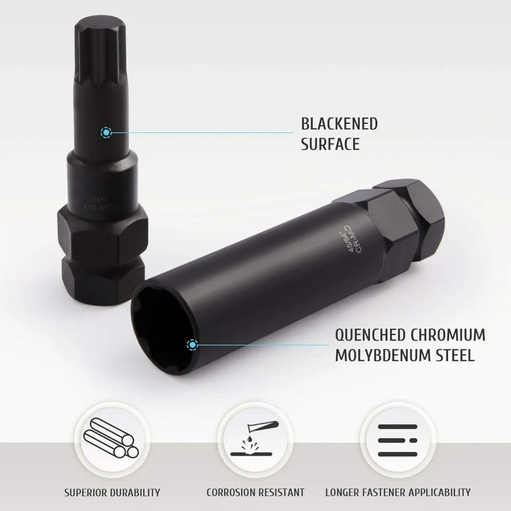 Универсальный комплект для снятия блока колес из 16 предметов для SAE и метрических гаек с проушинами