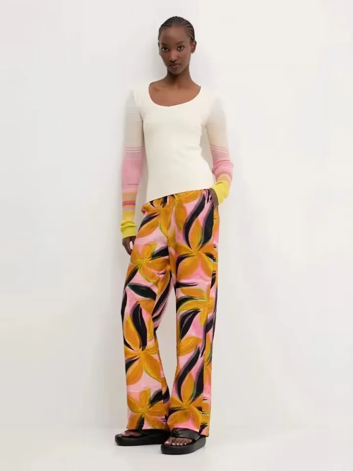 التجارة الخارجية الأصلية واحدة الإسبانية الجديدة الثقيلة التطريز زهرة مطرز الجينز النسائية #5