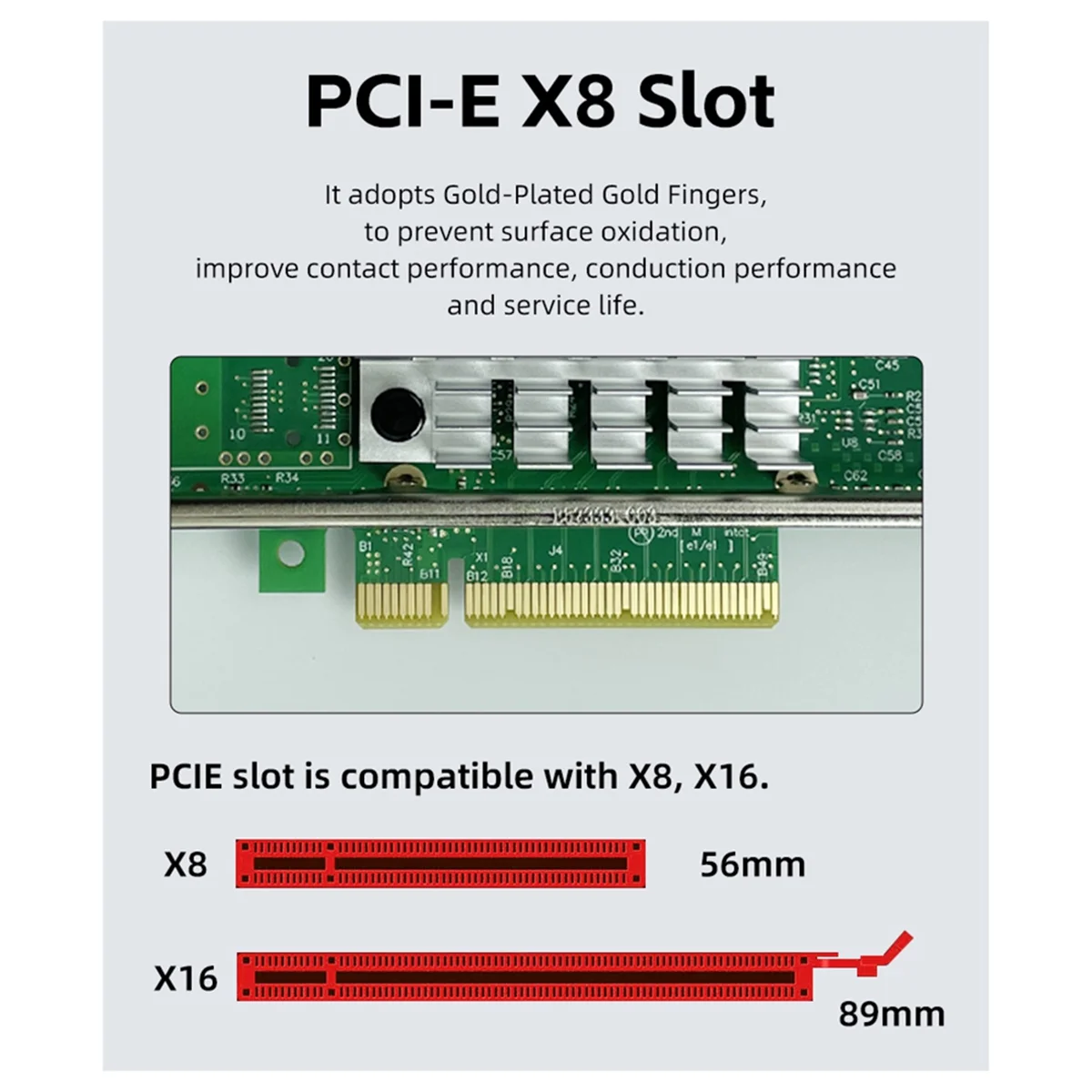 PCIE 10G SFP+ Network Card for Intel Main Control,Full-Height Universal, 10G Rate, PCIE X8 Single SFP+ Network Card NIC