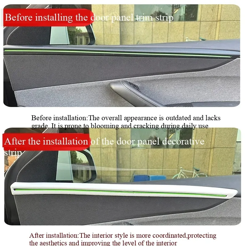 Interior Door Panel Molding Trim For Tesla Mode Y Juniper 2025 2026 Accessory 4PCS Car Door Side Decorative Strip Sticker Cover - view 3