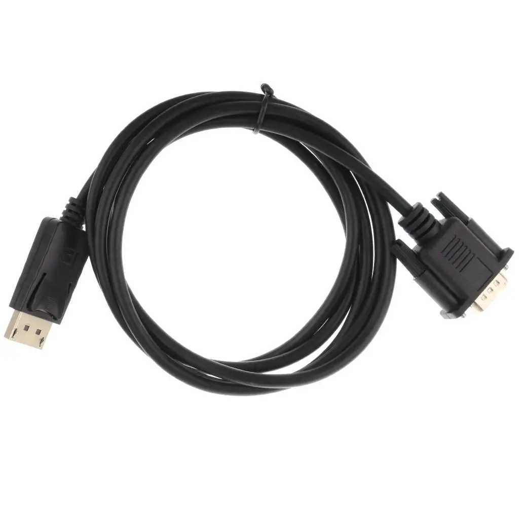 1.8mFull 1080P DisplayPort To VGA Cable Adapter for Laptop Black