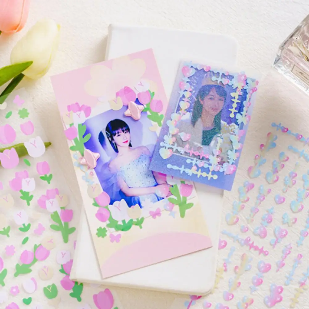 Handbook Sticker PVC Journal Sticker Long-lasting DIY  Practical Round Cube Pattern Handbook Sticker