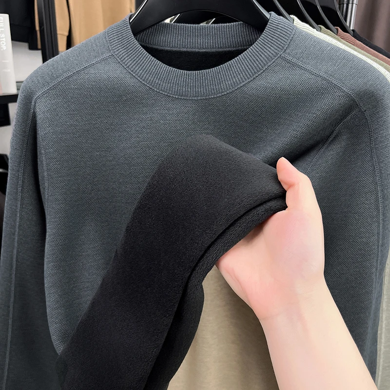 مصمم الأصلي الرجال طويلة الأكمام متماسكة سترة جولة الرقبة التطريز الخريف رائعة تي شيرت الترفيه الأعمال ملابس للرجال #6