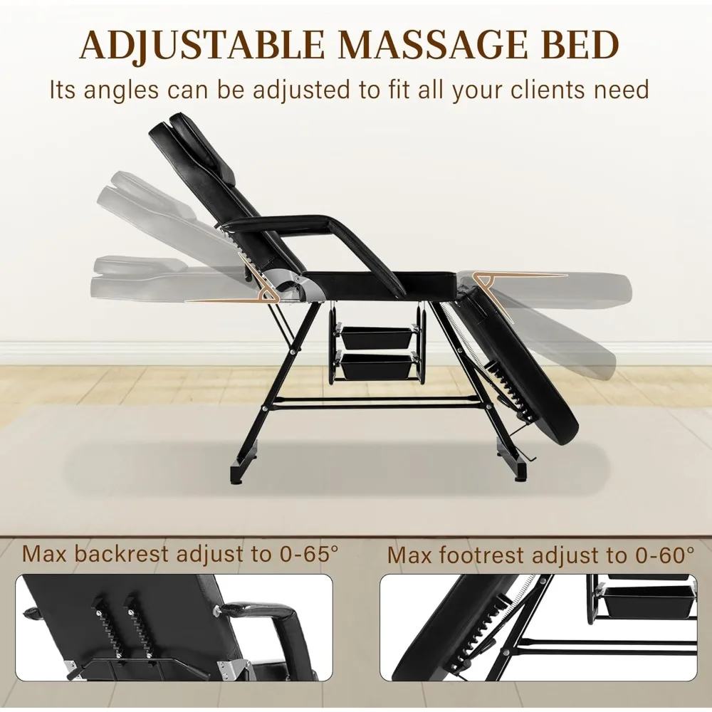 كرسي وشم العميل، سرير تجميل الوجه مع مقعد هيدروليكي، طاولة تدليك الرموش مع صرين #1