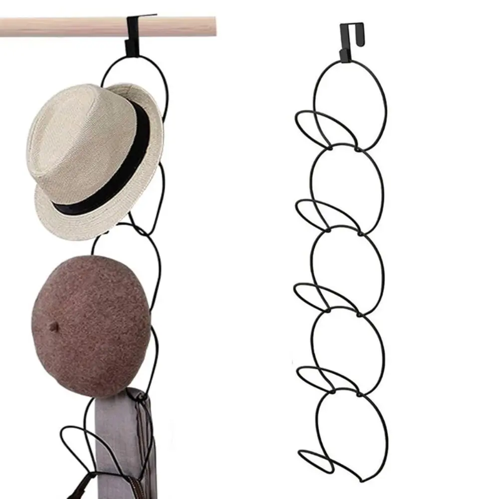 5pcs Stable Baseball Cap Door Hanging Rack Sturdy Rust-resistant Hat Display Holder Space Saving Stackable Hat Storage Rack