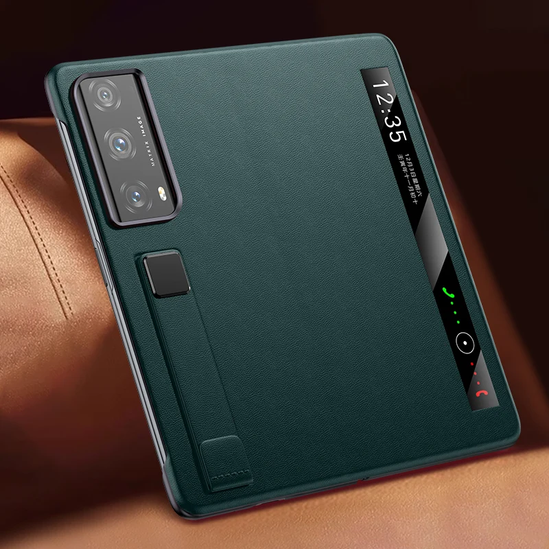 

Genuine Leather Magnetic Smart Flip Phone Case for Honor Magic V2 VS2 V3 VS3 VS with fundas Wriststrap bracket Stand Cover