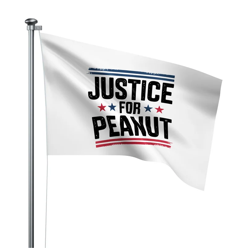 Gaslight Gatekeep Girlboss 5' x 3' Justice For Peanut The Squirrel Flag Banner Polyester with Brass Grommets 150cm x 90cm