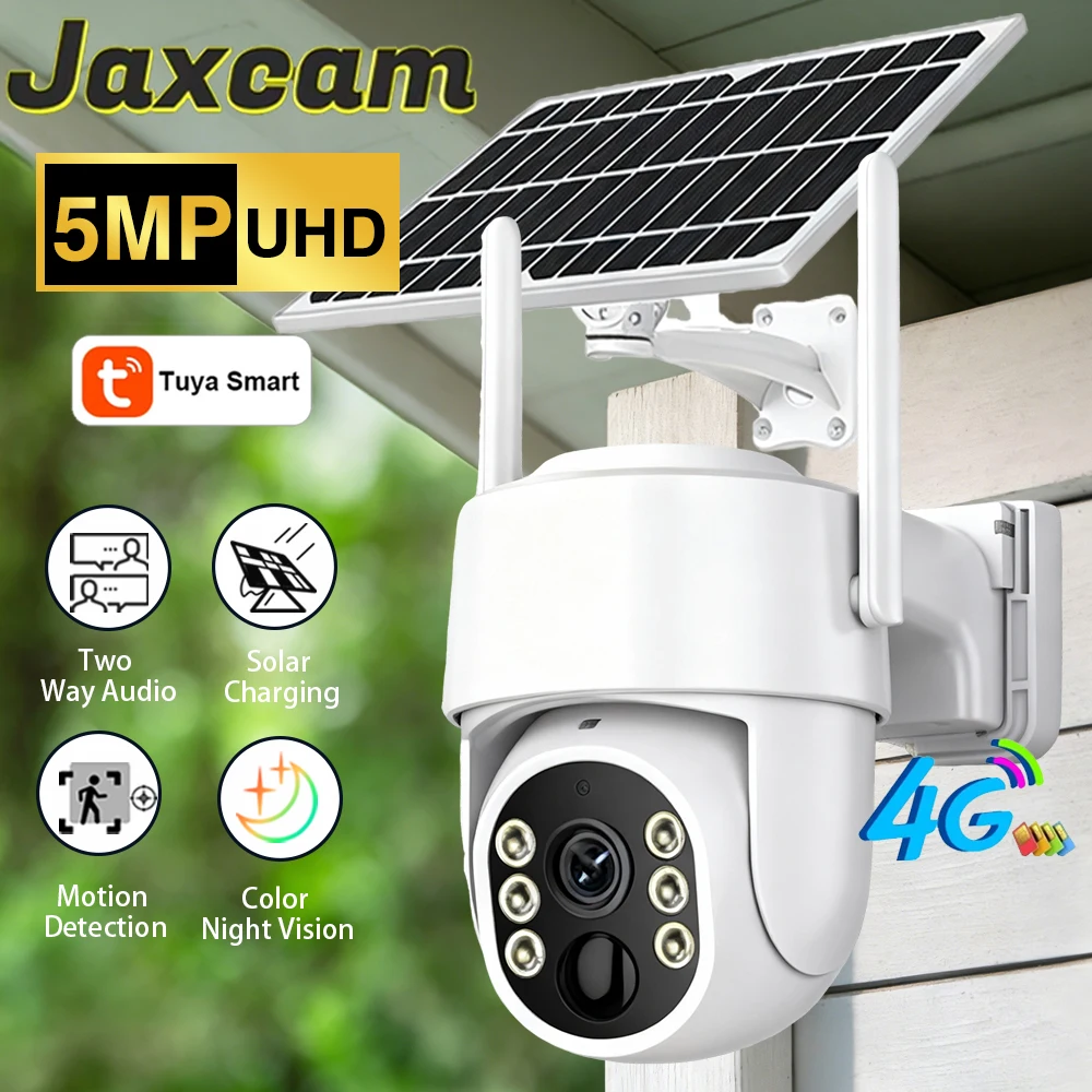 

5MP 2K Solar Camera Rechargeable Battery PIR Humanoid Detection Outdoor PTZ 4G Camera Full Color Night Vision Two Way Audio