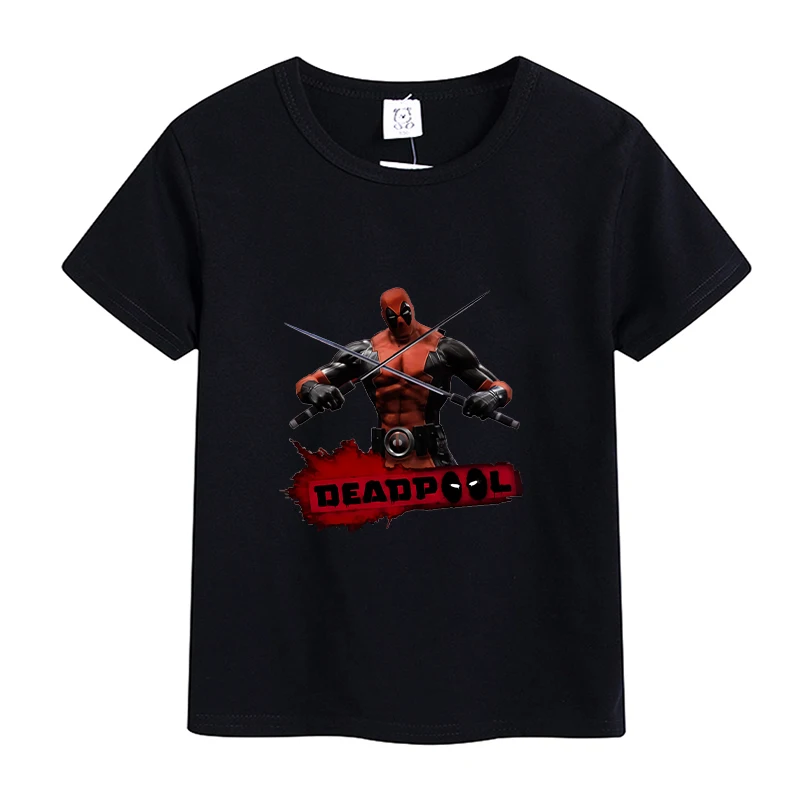 Deadpool Marvel T-Shirt Kid Disney Film Cartoon Print Childern 'S Tees Katoen Peuter Mode T-Shirt Korte Mouw Verjaardagscadeau